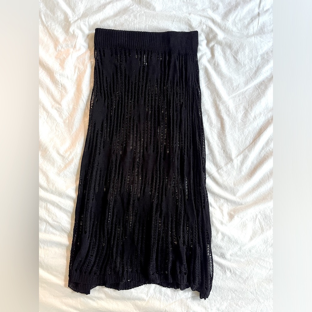 Sheer Knit Midi Skirt